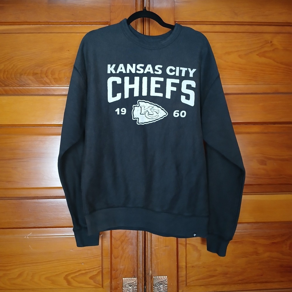 NWT Kansas City Chiefs '47 NFL Pullover‎ Sweatshirt Football Size Small Black